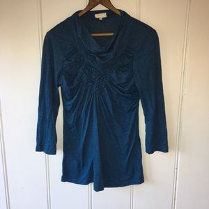 Blue blouse from Anthropologie.